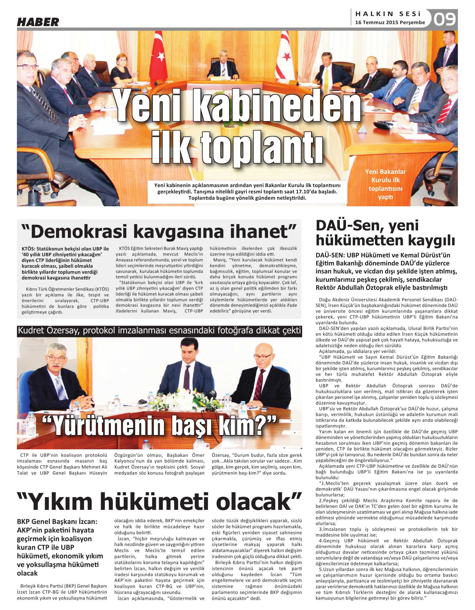 31 Temmuz 2015 Tarihli Gazetemiz