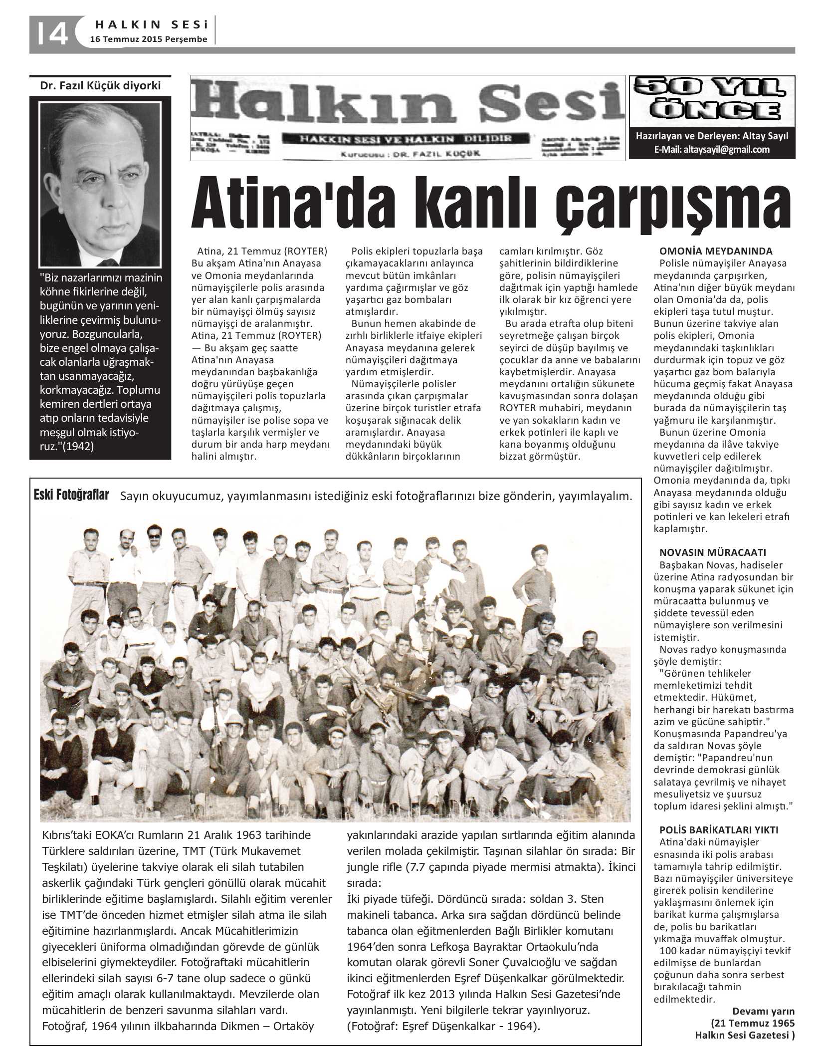 31 Temmuz 2015 Tarihli Gazetemiz