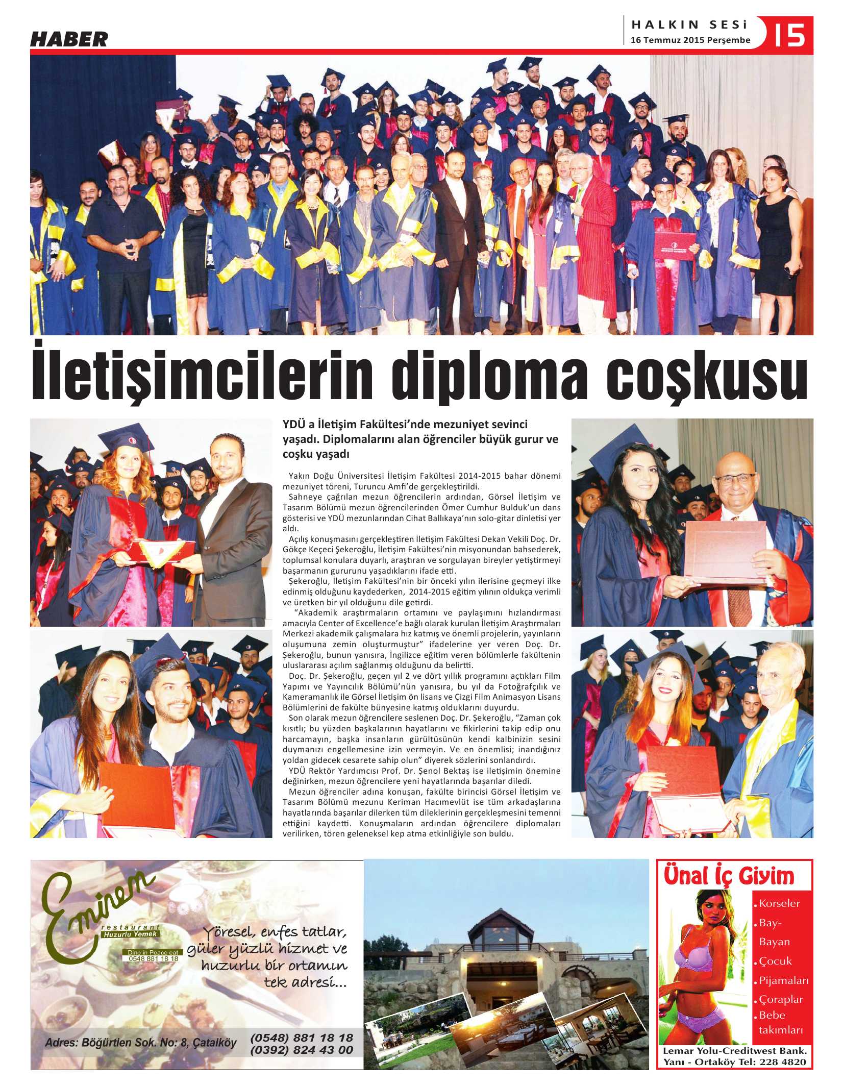 31 Temmuz 2015 Tarihli Gazetemiz