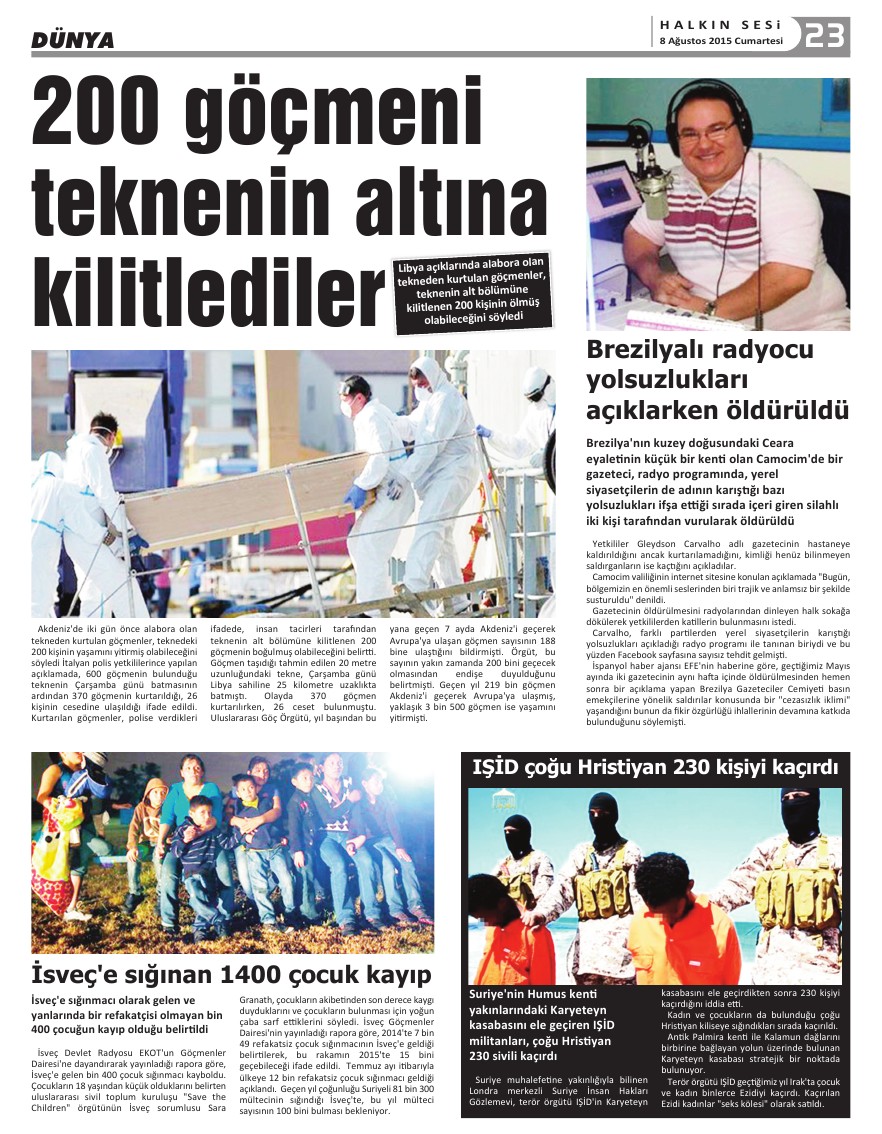 08.08.2015 CUMARTESİ