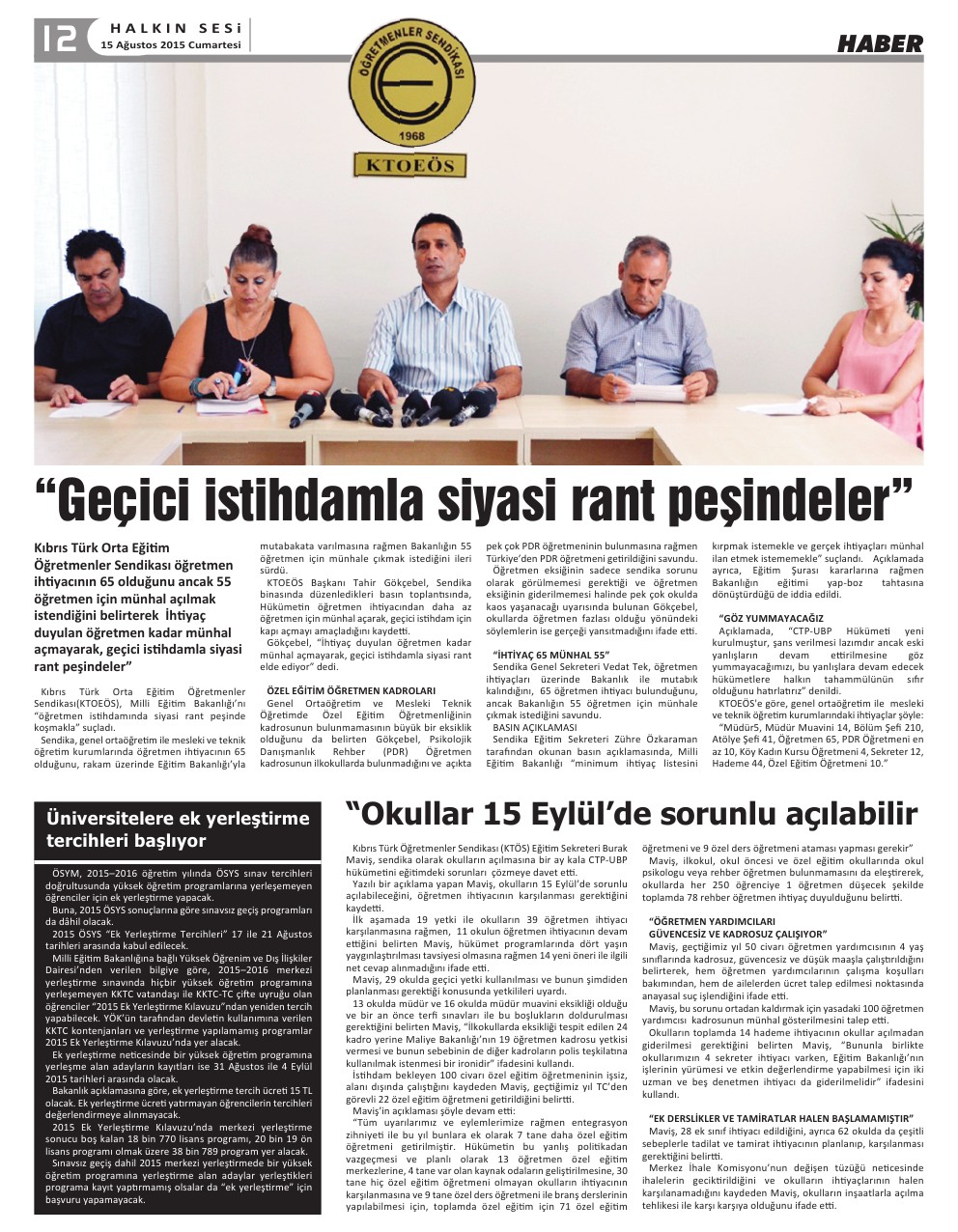 15.08.2015 CUMARTESİ