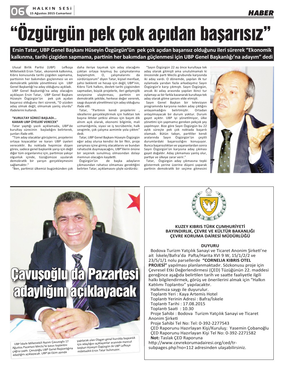 15.08.2015 CUMARTESİ