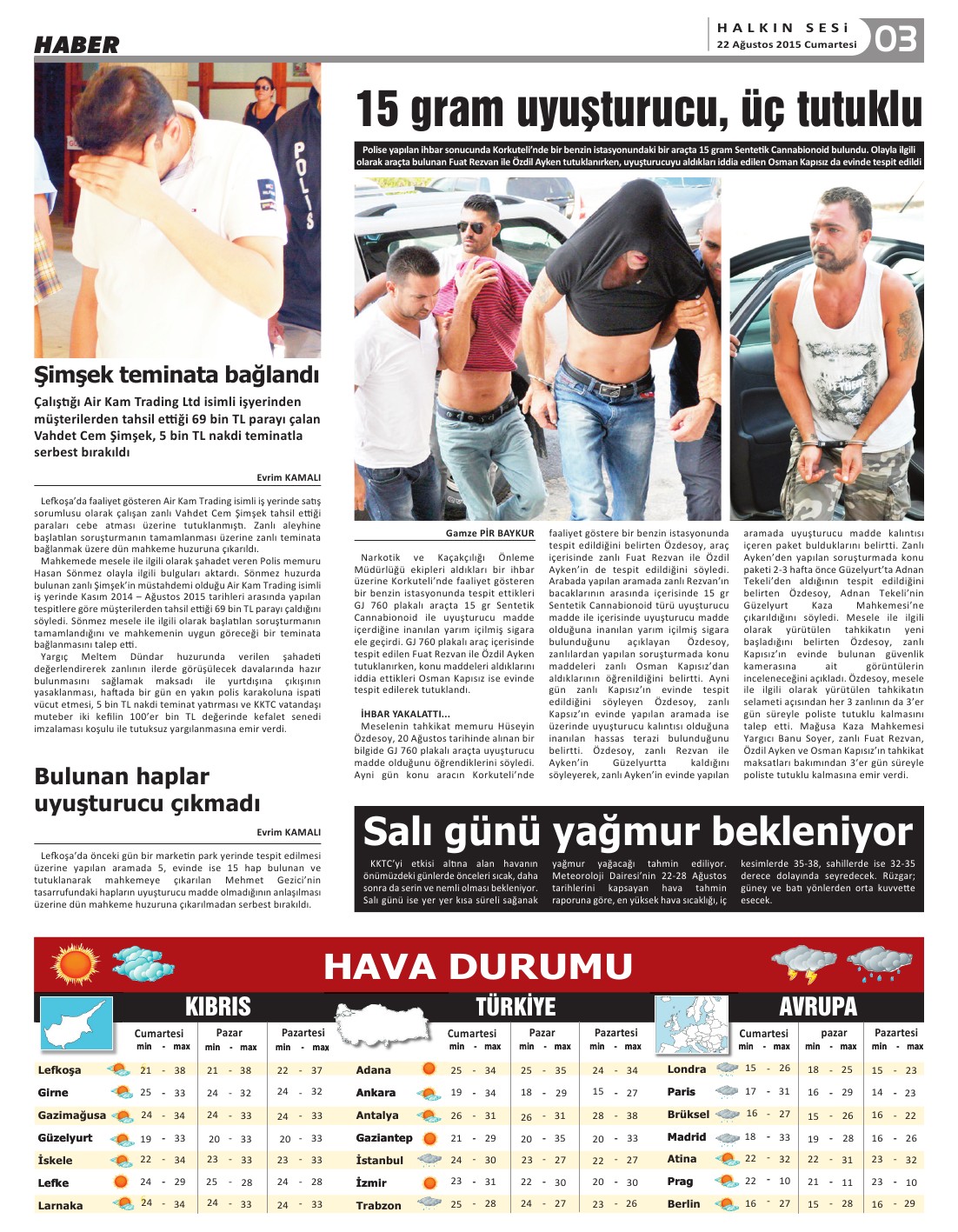 22.08.2015 CUMARTESİ