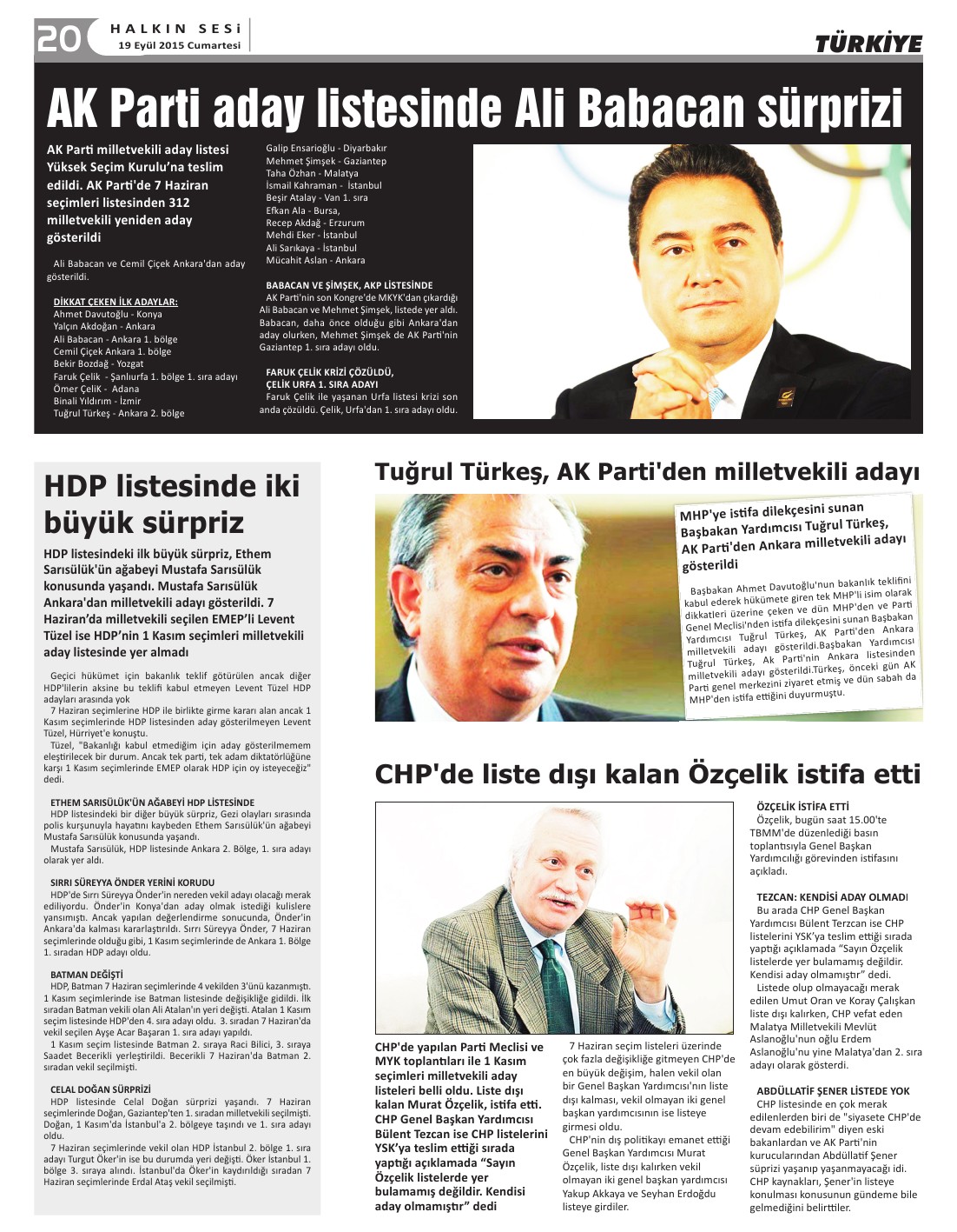 19.09.2015 CUMARTESİ