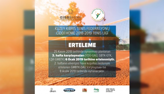 Tenis Ligi'ne yağmur ertelemesi