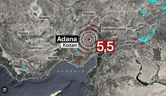 Adana - Kozan'da 5.5 büyüklüğünde deprem