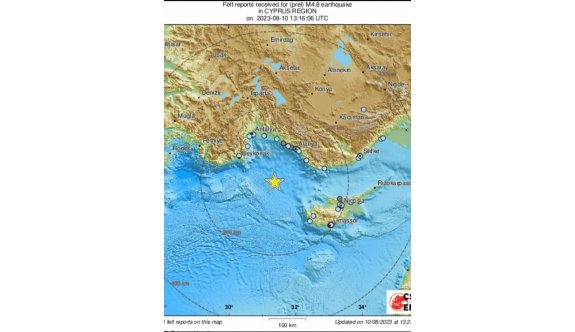 Kıbrıs açıklarında deprem