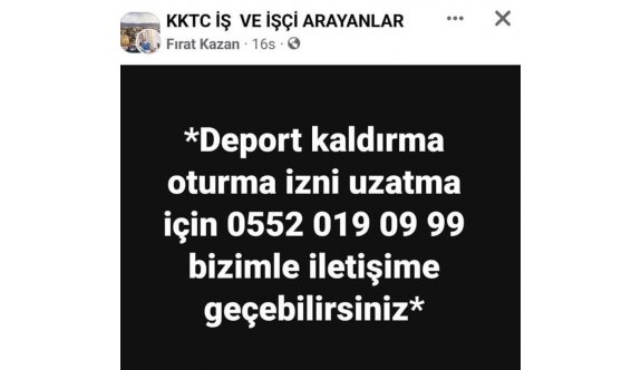 Reklamla deport ve oturum izni vaadi