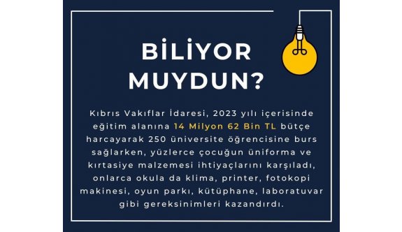 Vakıflar’dan eğitime bir yılda 14 milyon TL katkı