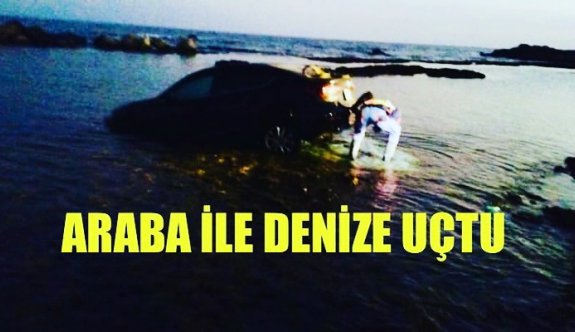 Denize uçtu