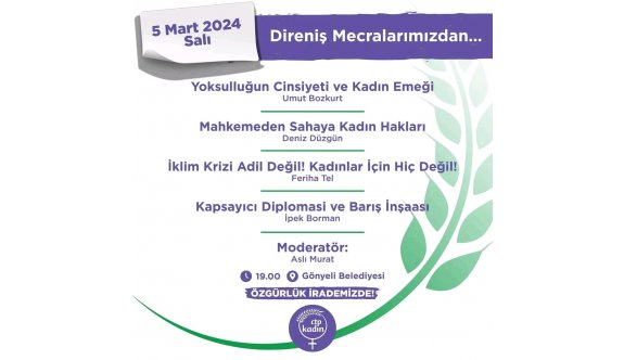 CTP Kadın Örgütü, yarın “Direniş Mecralarımızdan...” konferansı düzenleyecek