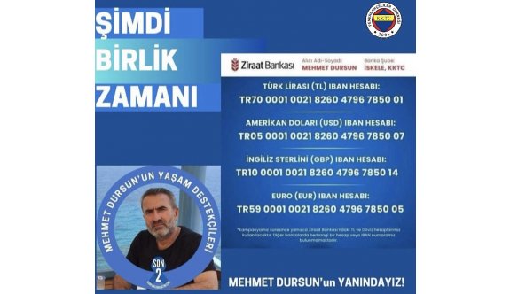 KKTC Fenerbahçeliler Derneği Mehmet Dursun ‘un yanında