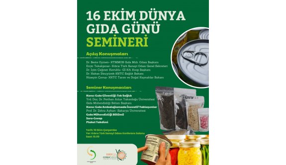 16 Ekim Dünya Gıda Günü seminerle kutlanıyor